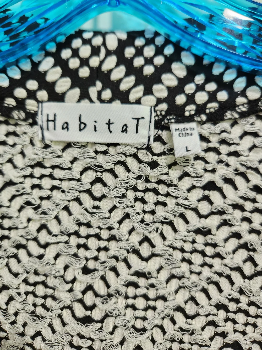 Habitat Black and White Patterned Open Cardigan Sweater